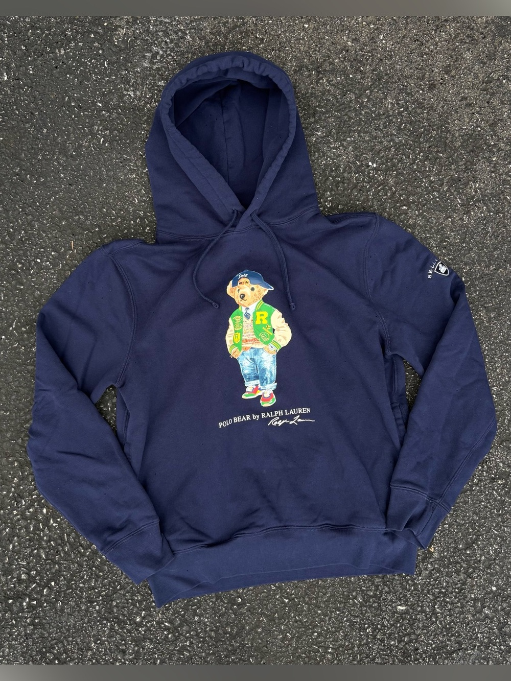 Polo Ralph Lauren M Varsity Polo Bear Navy Hoodie Bellagio Embroidered Preppy
